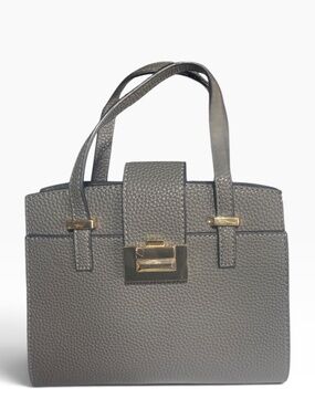 Pebbled Grey Leather Handbag